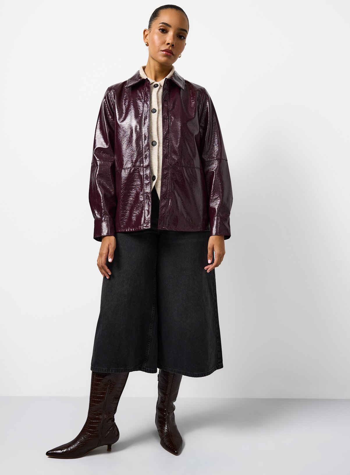 Burgundy Vinyl Long Sleeve Shirt 16 - Image 2 thumbnail